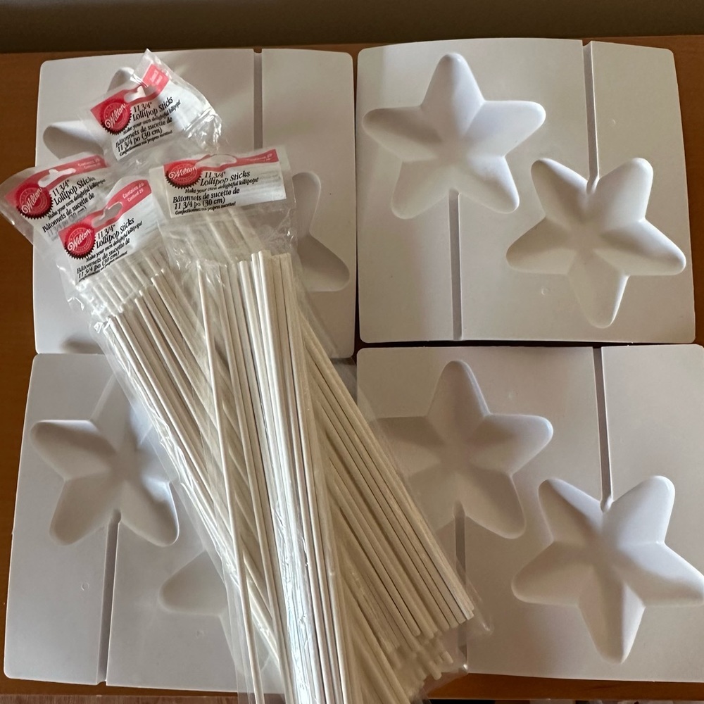 Wilton Star Lollipop Mold set plus 80 long lollipop sticks